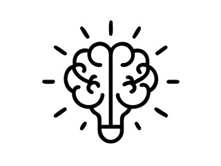 Brain lightbulb icon symbolizing innovation and new ideas