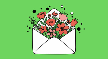 Envelope with flowers