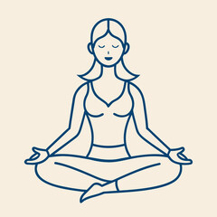 Woman meditating in lotus pose with eyes closed and hands in mudra