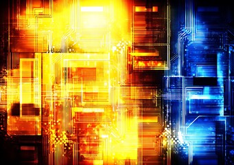 Fiery circuits digital design abstract technology
