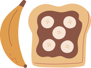 Banana Slices On Toast With Banana
