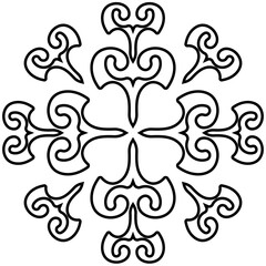 Bohemian Mandala Style Tribal Ornament – Swirly Decorative Vector Art for DIY Crafts and Scrapbooking