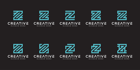 set of initial Z Letter Logo vector Template
