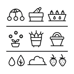 Gardening Clip art Set – Farm Tools, Greenhouse, Plants & Garden Elements