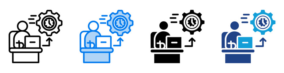 Productivity icon set multiple style collection