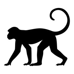 Monkey silhouette walking view 1