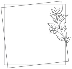 Obraz premium square frame with leaves and flower