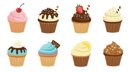 Colorful Cupcake Variety - Sweet Treats Illustration