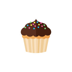 Delightful Cupcake with Chocolate Frosting and Sprinkles