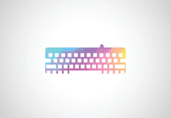 Low Poly with Computer low poly logo design, Vector illustration