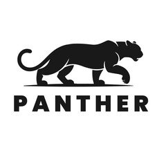 Minimalist panther logo design