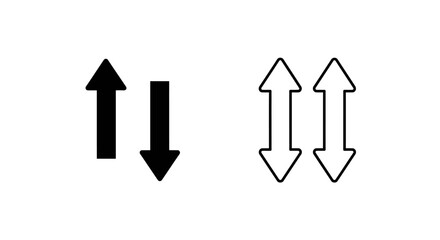 Two sets of arrows, one solid black, the other outlined, pointing up and down.