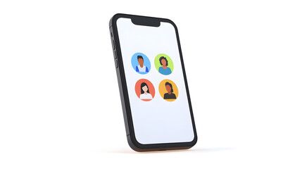 3D Smartphone Illustration Diverse User Profiles