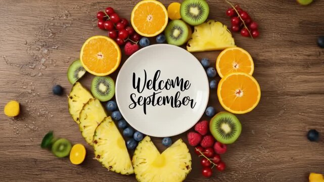 September's Bounty: A Colorful Fruit Circle