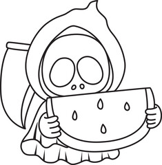 Illustration of cute skull ghost icon.
Funny skull ghost in activities stickers.
Angel of death cute elements.