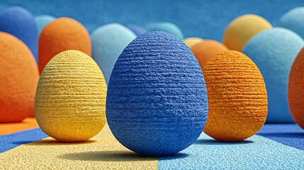 Creative bright environment of paper meeting scene with minimal microphones and bold color background