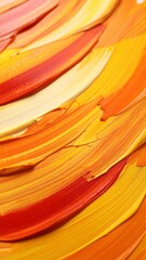 Textura art&iacute;stica de pinceladas gruesas en tonos naranja y rojo sobre lienzo visible