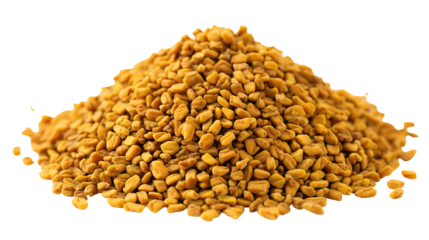 Fenugreek Seeds in a Neat Pile on Transparent Background

