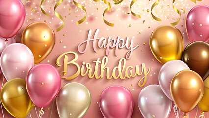 happy birthday card with balloons