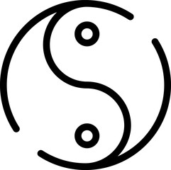 Minimalistic Modern Rounded Outline Yinyang Icon
