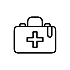 Obraz premium An outline of a first aid kit icon, symbolizing the essential tools and supplies necessary for immediate care, offering a sense of security and preparedness.