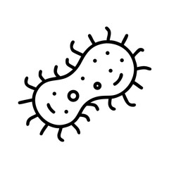 An artistic illustration of bacterium under microscope showcasing intricate details. An eye-level shot provides an intimate view of the object, making the subject the absolute focus. 