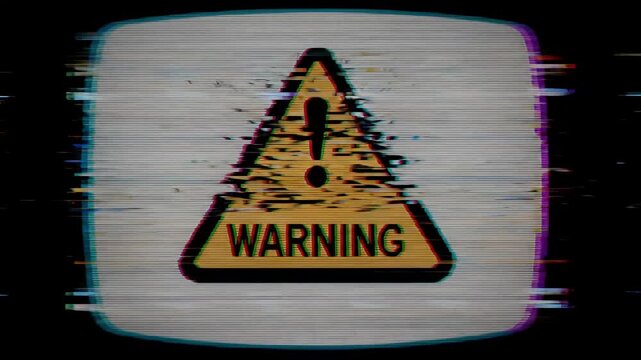 Digital Glitch Art Animation of a Skull with TV Noise and Signal Corruption.