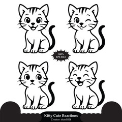 cute kitty mascot character different cute expression 