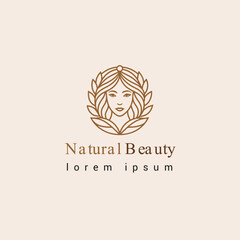 rendy Organic Beauty Logo Featuring Botanical Line Art and Typography