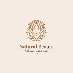 rendy Organic Beauty Logo Featuring Botanical Line Art and Typography