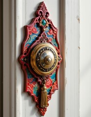 Ornate Doorbell with Floral Design