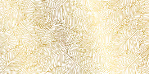 Luxury golden wallpaper. Art Deco Pattern, VIP invitation background texture for print, fabric, packaging design, invite vintage