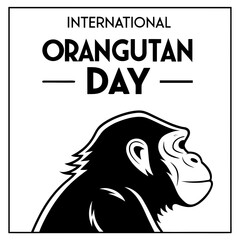 Obraz premium INTERNATIONAL ORANGUTAN DAY vector illustration