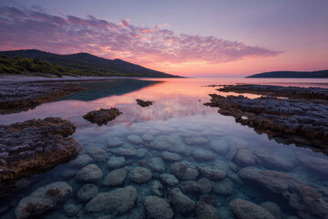 stunning coral reef in croatia at sunset showcasing array of vibrant colors and geometric patterns