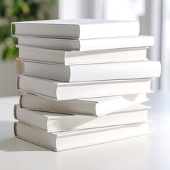 Stack of white books