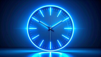 Neon clock, modern design