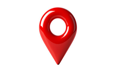 Shiny red map pin location marker isolated on transparent background