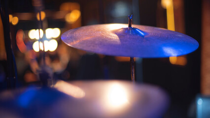 drums on stage before a concert