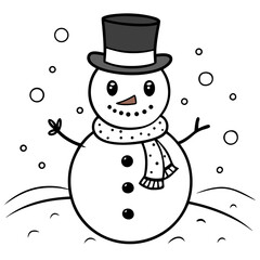 snowman with a broom
