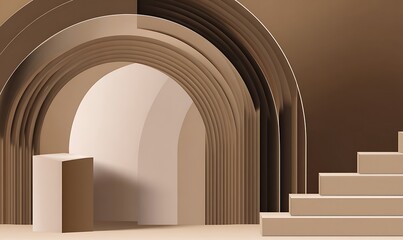 Monochrome elegant geometric arch display background