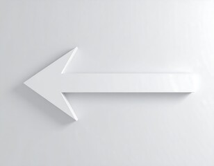 White arrow pointing left on white background