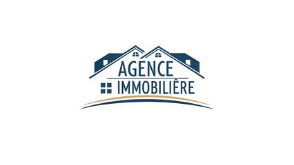 Agence immobilière over luxury property image clean logo-style layout with text zone perfect for real estate marketing banners housing service promotions and apartment sales ads for French-speaking ad