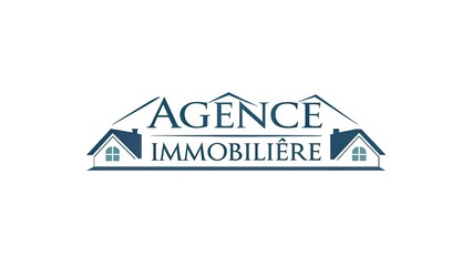 Modern architecture background with Agence immobilière headline designed to resemble a logo includes empty space for real estate message great for promoting homes for sale rental offers and agency ads