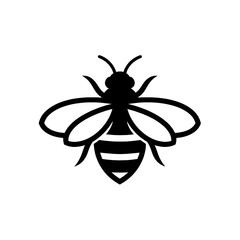 Honey bee silhouette logo icon illustration