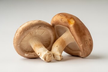 Fototapeta premium Brown shiitake mushrooms with gills brown mushrooms