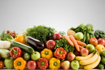 Colorful assortment of fresh fruits and vegetables