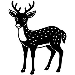 Fototapeta premium Deer silhouette vector illustration style. 