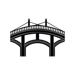 Silhouette Bridge Illustration with Arches and Columns Connecting to the Roadway