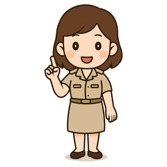 cartoon thai teacher illustration