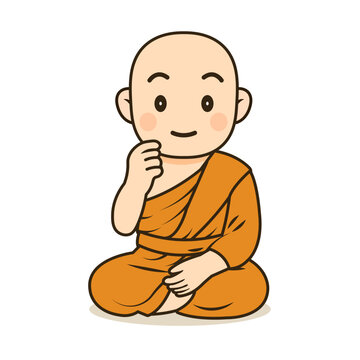 recommend clip art: cartoon monk meditating illustration
